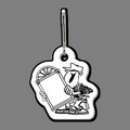 Zipper Clip W/ Man Holding Framed Glass Tag W/ Tab